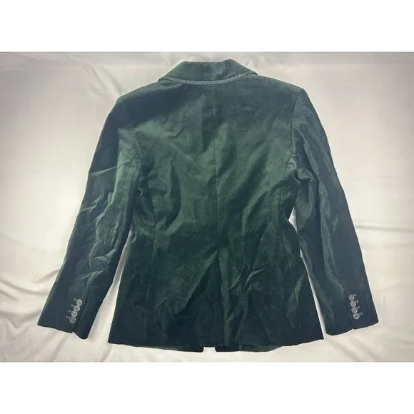 J.Crew Alexandra Velvet Blazer Italian Formal Holidays Lux CF274 Emerald Green 4 - Picture 3 of 10